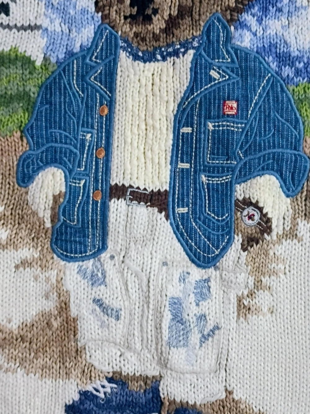 Ralph Lauren Sweater with Blue Bear Graphic Embroidered - Picture 2 of 6